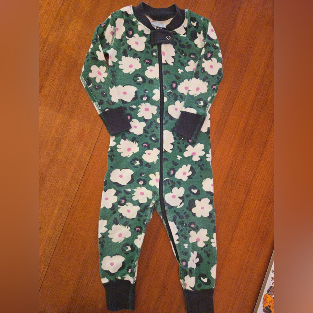 Hanna Andersson floral organic cotton onesie 18  - 24 months 80cm